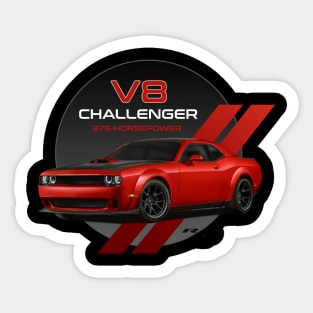 Dodge Red Challenger Sticker